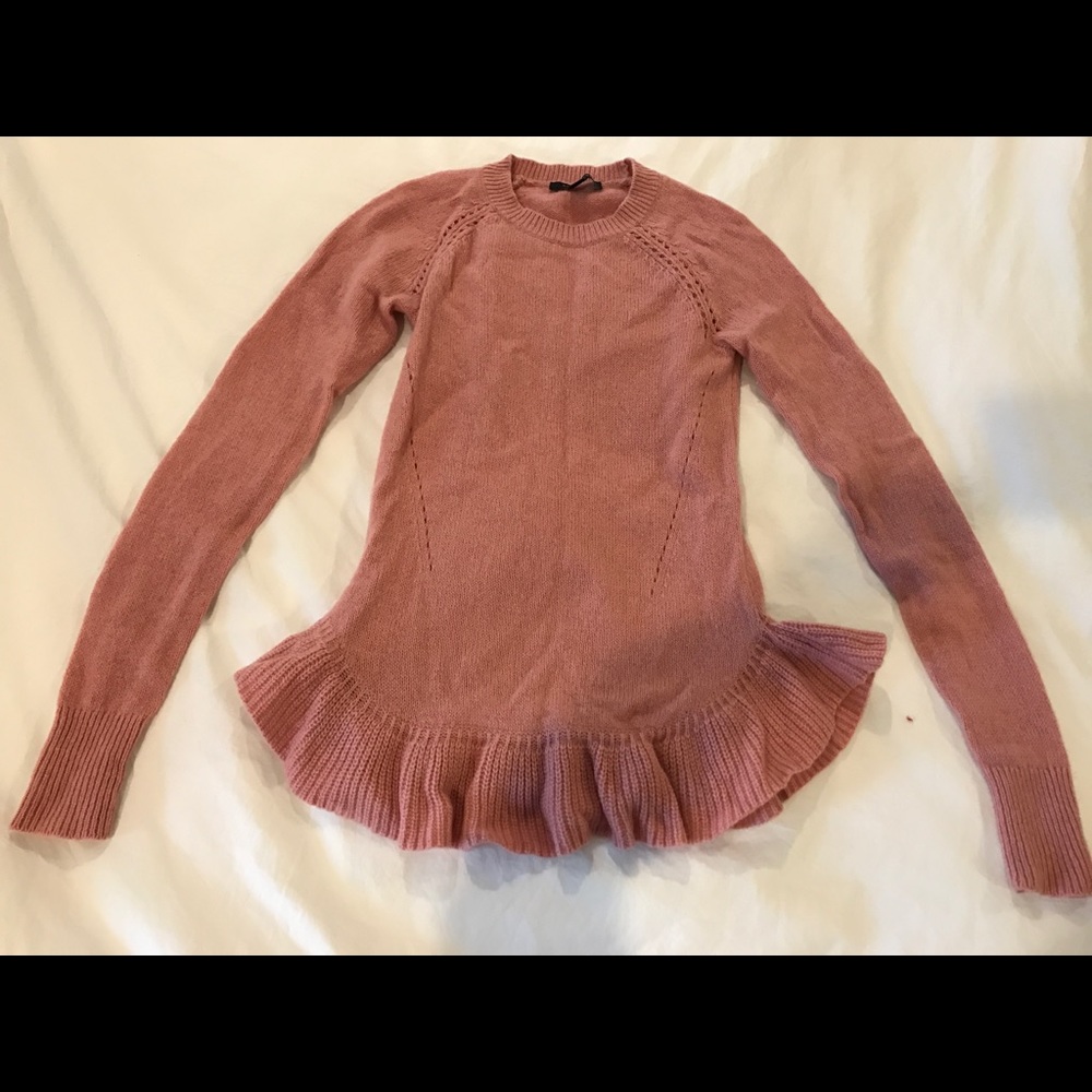 Ann Taylor peplum ruffle sweater